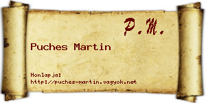Puches Martin névjegykártya
